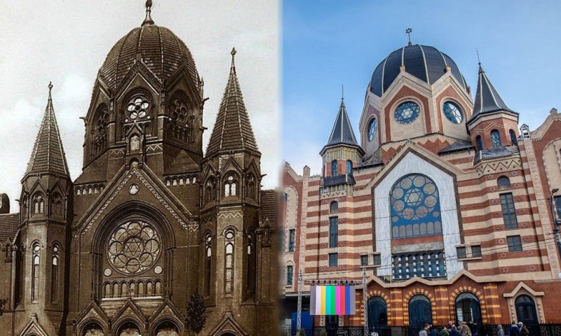 בית הכנסת לפני ואחרי. צילום: אלי איטקין