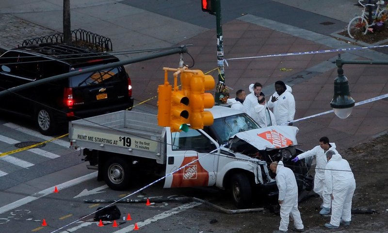 הרכב הדורס בפיגוע אתמול במנהטן. צילום: רויטרס