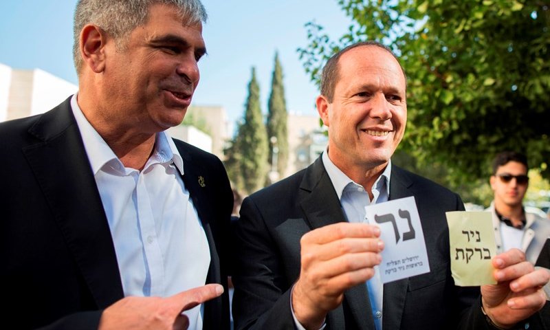 ראש עיריית ירושלים במהלך מסע הבחירות הקודם. צילום: יונתן זינדל, פלאש 90