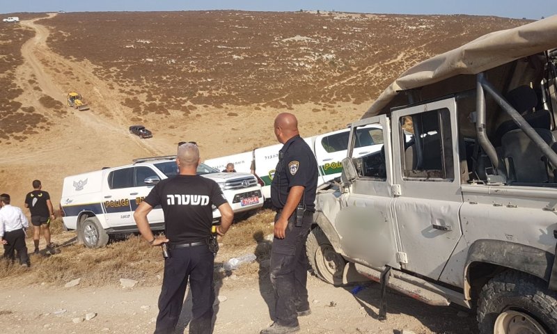 זירת התאונה בגוש חלב. צילום: משטרת ישראל