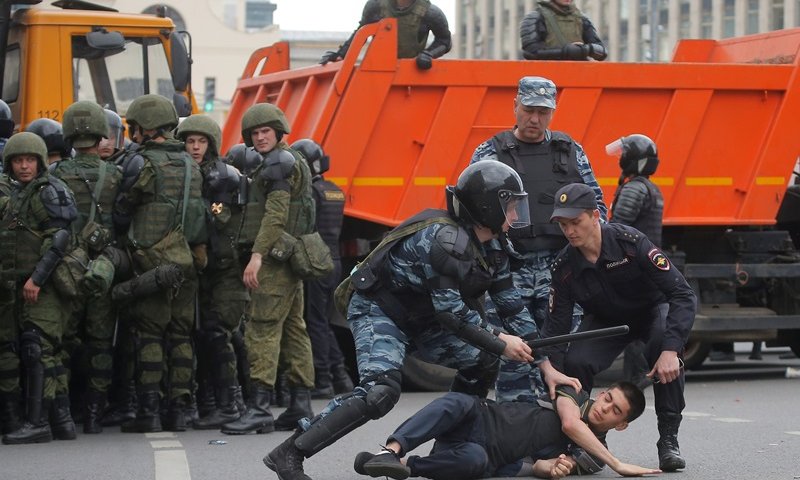 המהומות והמעצרים אתמול ברוסיה, צילום: רויטרס