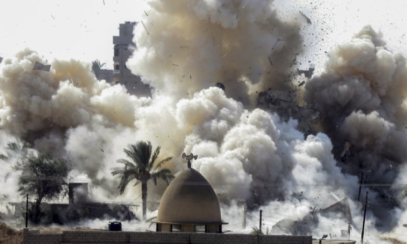 הפצצה צבאית. צילום אילוסטרציה: עבד ראחים חאטיב, פלאש 90