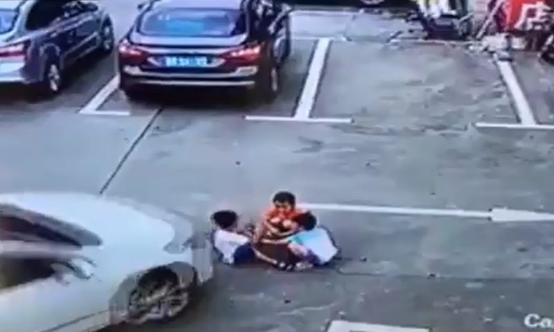 התאונה בשנזן, סין - צילום מסך מתוך סרטון שפרסמה המשטרה 