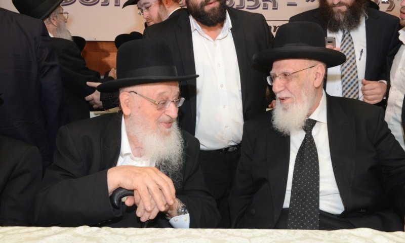 Hgrm"tz Bergman with Hgr"s Cohen at the conference. Photo: Moshe Goldstein