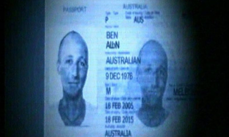 דרכון אוסטרלי על שם בן אלן, ששימש את בן זיגייר