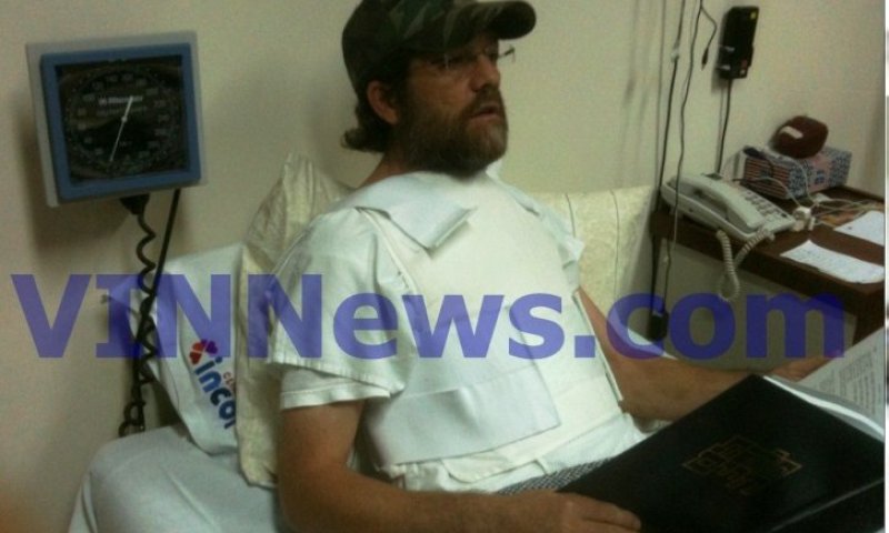 Estreicher with a vest, in his room. Photo: Yossi Gistadtner 