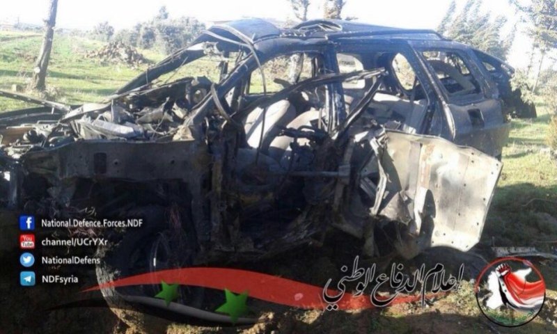 הרכב שהופצץ בסוריה