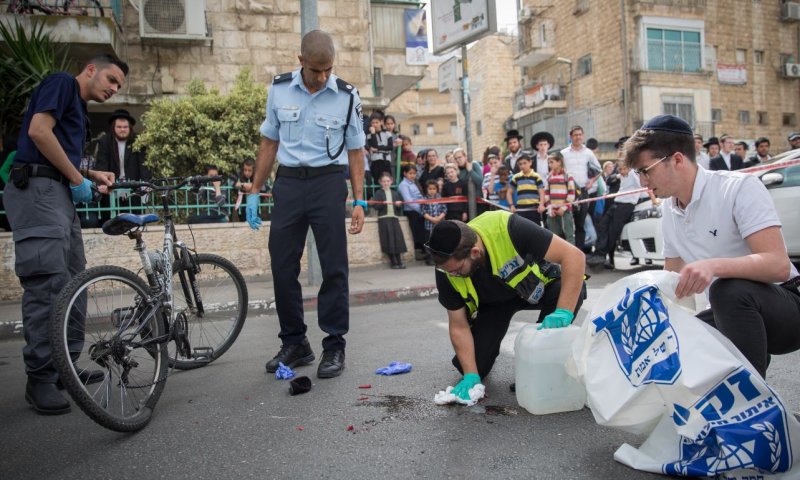 תאונה בשכונת שמואל הנביא בירושלים. צילום: זינדל פלאש 90