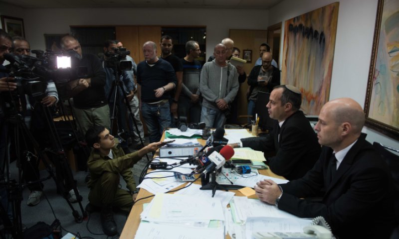 מסיבת העיתונאים של "חוננו" בעקבות סדרת המעצרים, צילום: בן קלמר, פלאש90