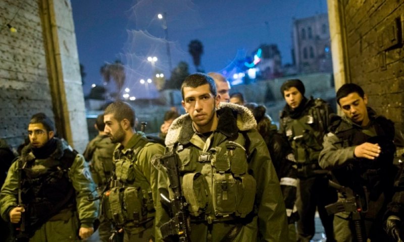 חיילים בכניסה לעיר העתיקה בשער שכם ברובע המוסלמי, צילום: פלאש90