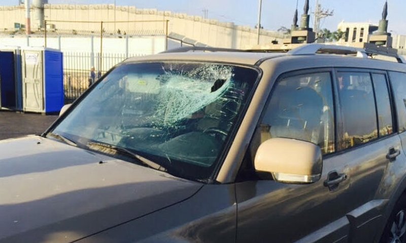 רכבו של המח"ט לאחר התקיפה. צילום: דובר צה"ל