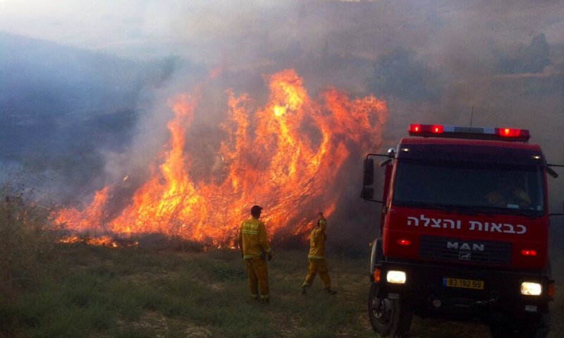 השריפה ביבנאל, צילום: דוברות כיבוי והצלה צפון