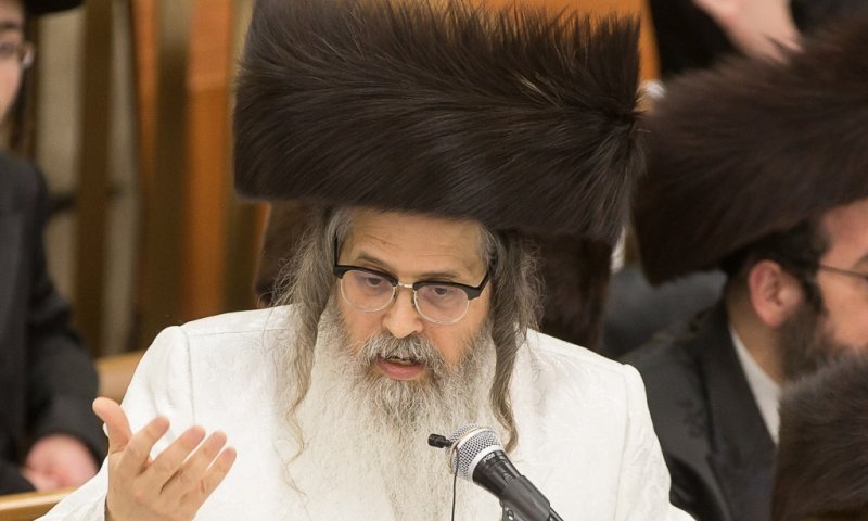 Satmar Rebbe at the drosha. Photo (courtesy of photographer)