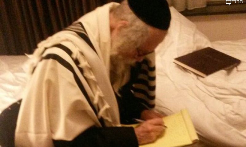 Rabbi Berland last Wednesday at his home