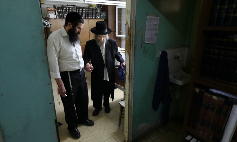 R' Aharon Leib at home. Photograph: Yaakov Nachumi