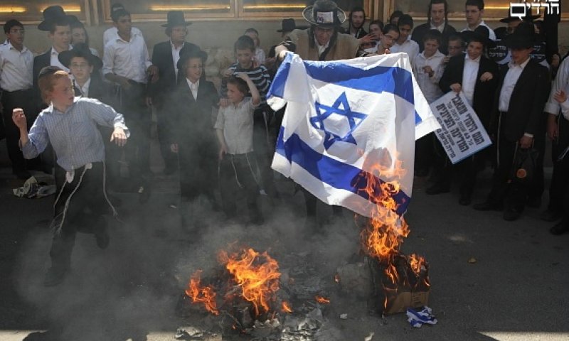 שריפת דגל ישראל. צילום ארכיון: יעקב נחומי