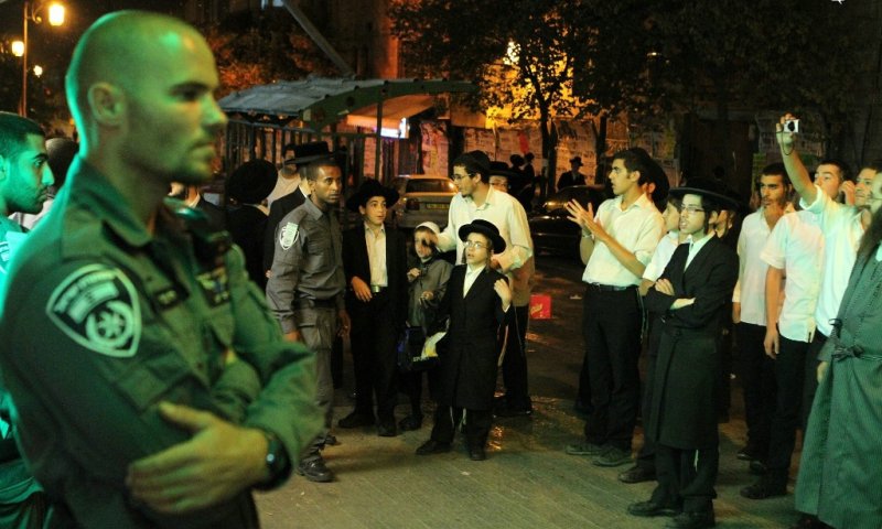 Demonstrations in Geula. Photo: Channel 24