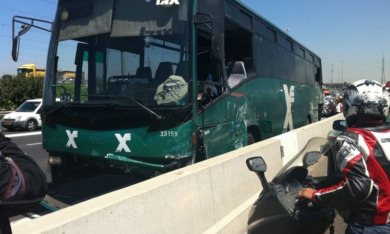 תאונת שאירעה אתמול עם אוטובוס; צילום חדשות 24