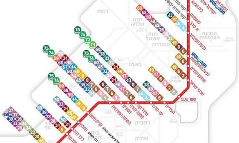 מפת השינויים בתחבורה הירושלמית. צילום: יח"צ