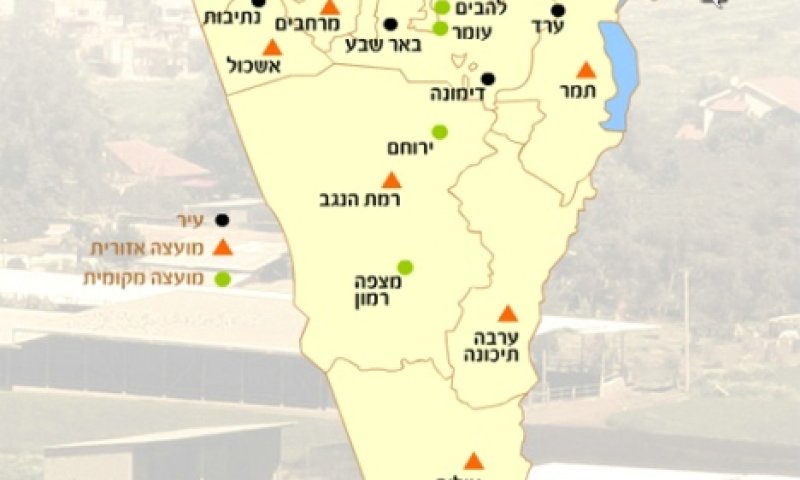 מפת הנגב, מתוך האתר "מחשבונגב"