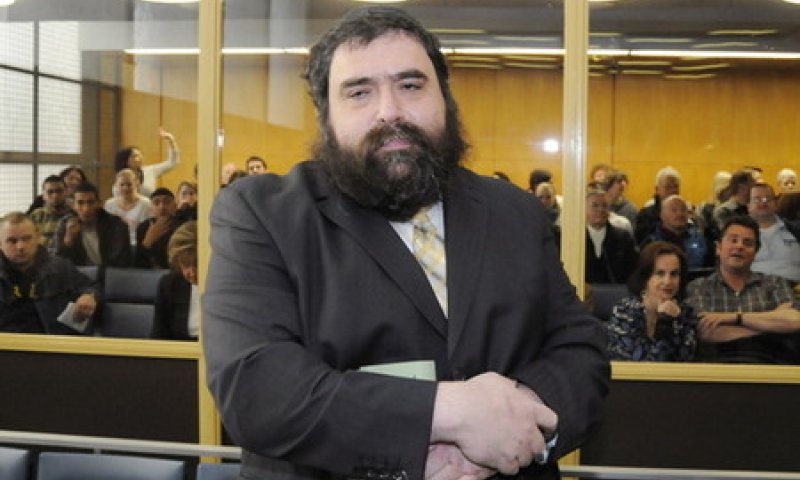 הרב זלמן גורביץ' בבית המשפט בפרנקפורט. צילום: איי. פי