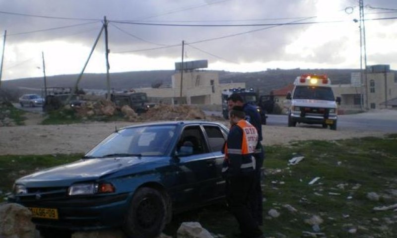 הרכב הגנוב ליד בית ג'אלה. צילום: הצלה ישראל