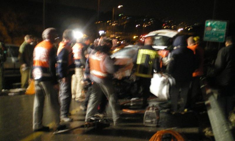 זירת התאונה. צילום: דוברות הצלה ישראל