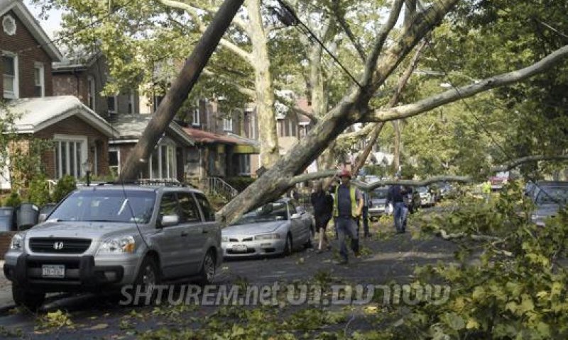 מראות מנזקי הסופה בברוקלין