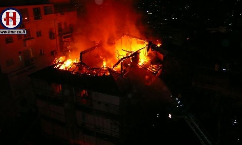 הבניין עולה באש. מחדל חמור. צילום: HNN
