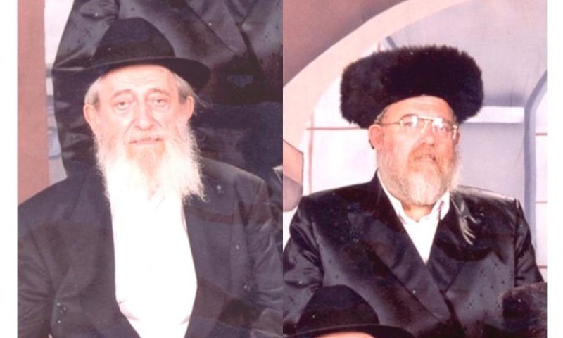 הרה"ח ר' שמואל ויינגרטן (משמאל) ובנו הרה"ח ר'  הערשל ז"ל