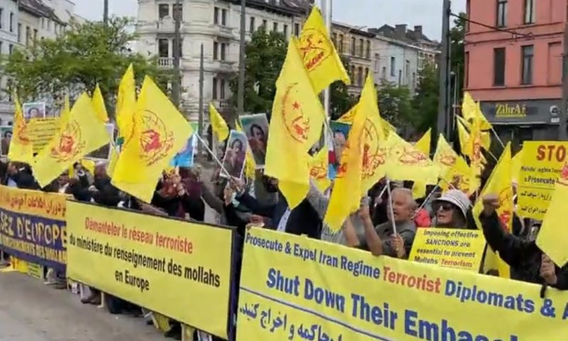 הפגנות בבלגיה נגד המשטר האיראני