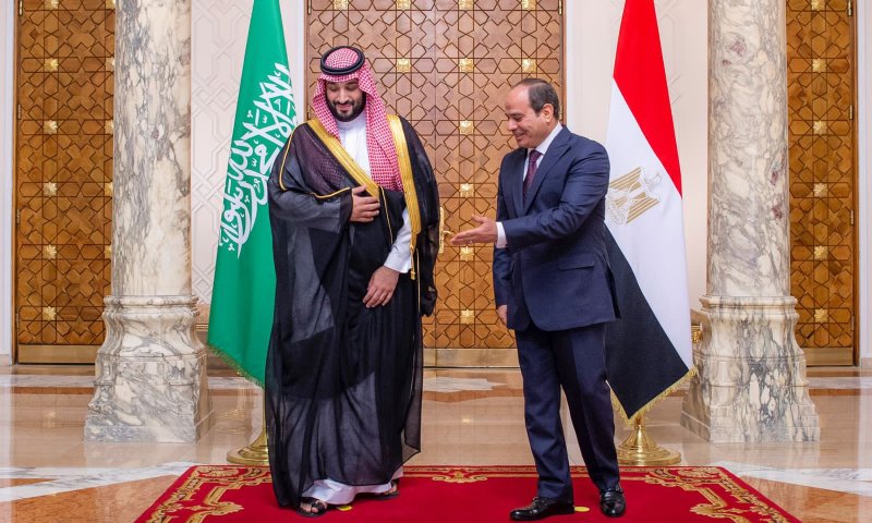 נשיא מצרים עם יורש העצר הסעודי