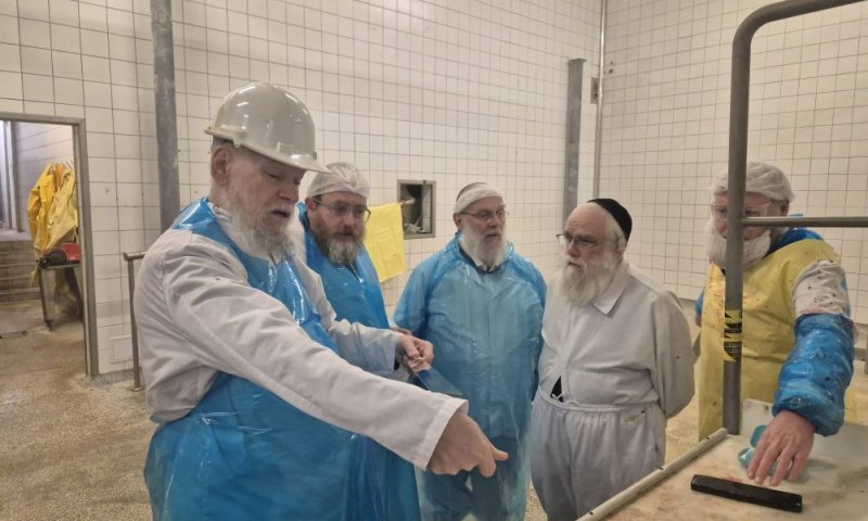 ועד השחיטה של מרכז רבני אירופה קיים סיור במשחטה בפולין: "רמת הידור גבוהה והקפדה יתירה על הבדיקות והכשרות"