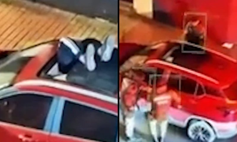 תקרית מביכה בצ'ילה: ניסה לפרוץ לרכב דרך חלון הגג ונתקע עד להגעת המשטרה