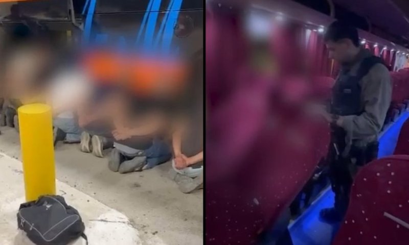 בתוך המושבים: 13 שב״חים נתפסו בתא נסתר באוטובוס