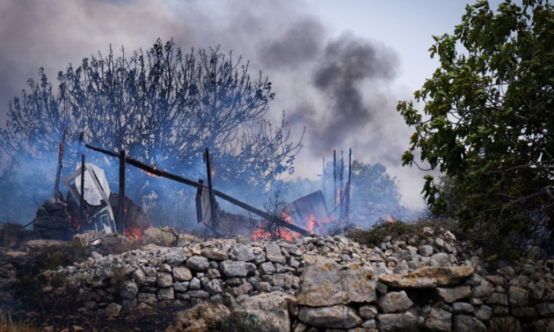 השריפה בצפון ירושלים. צילום: גרשון אלינסון, פלאש90