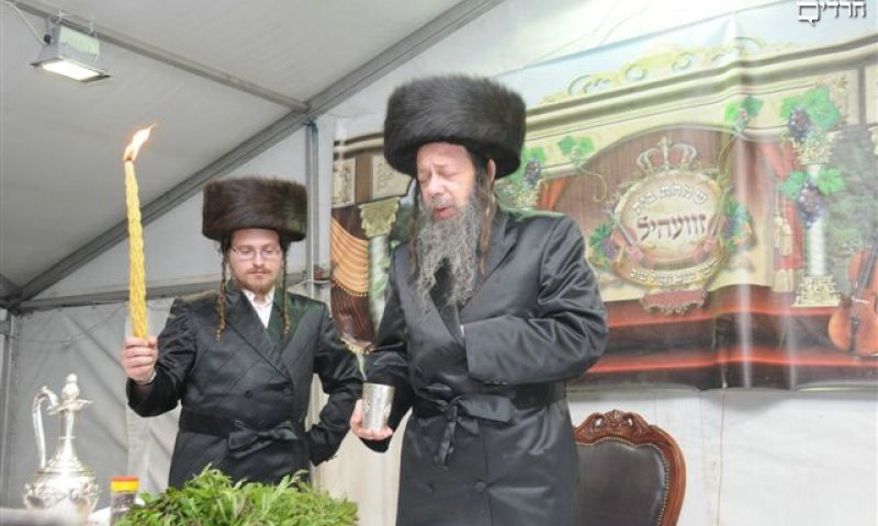 האדמו"ר מזוועהיל בהבדלה. צילום: שמואל דריי