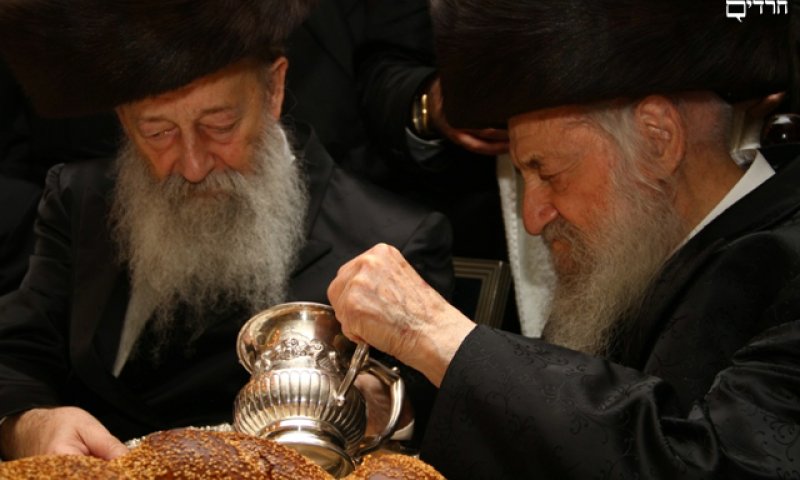 הגר"ש וואזנר ובנו  בחתונה