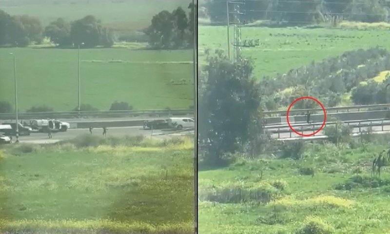 צועד עם נשק ארוך ויורה לכל עבר: תיעוד הפיגוע ליד יקנעם