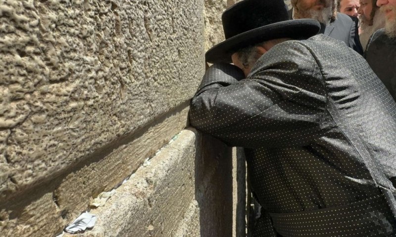 בני האדמו"ר מויז'ניץ בקריאה: תפילת רבים בכותל לרפואת הרבי