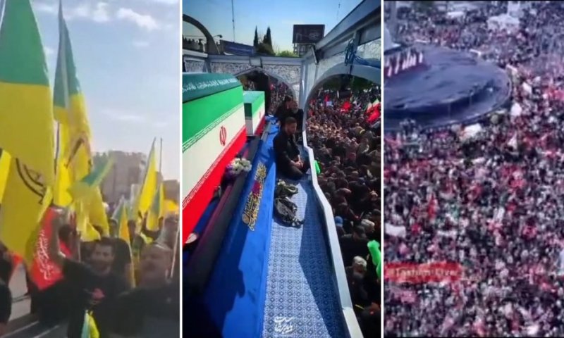דגלי נקמה ונוכחות מיליציות: תיעודים מטקס הלווייתו של ח'אמנאי בטהרן