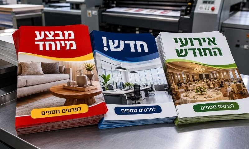 הדפסת פליירים בכמויות גדולות: הפרטים שכדאי לסגור מראש