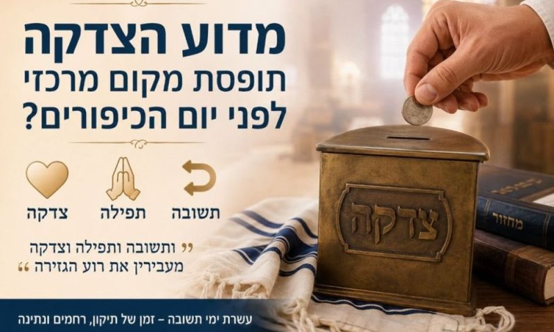 מדוע הצדקה תופסת מקום מרכזי לפני יום הכיפורים?