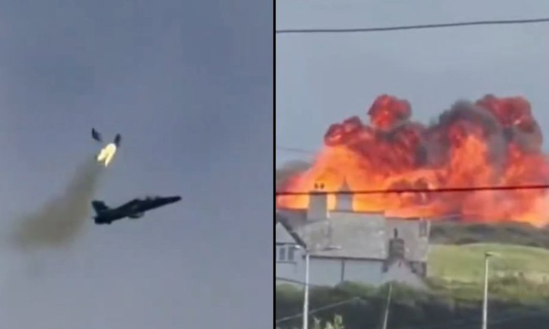 מטוס קרב התרסק בוויילס: הטייסים נפלטו שניות לפני הפגיעה בקרקע