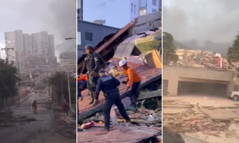 מקבץ תיעודים דרמטי מונצואלה: קריסת מבנים, סדקים עמוקים ומירוץ נגד הזמן לחילוץ לכודים