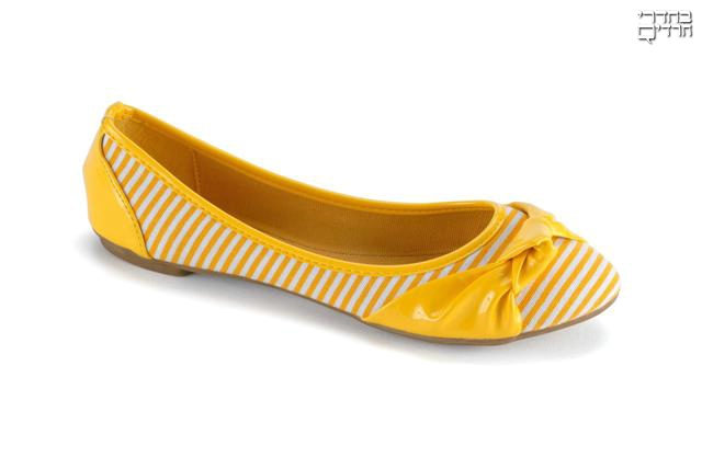 נעלי סירה פסים בצהוב