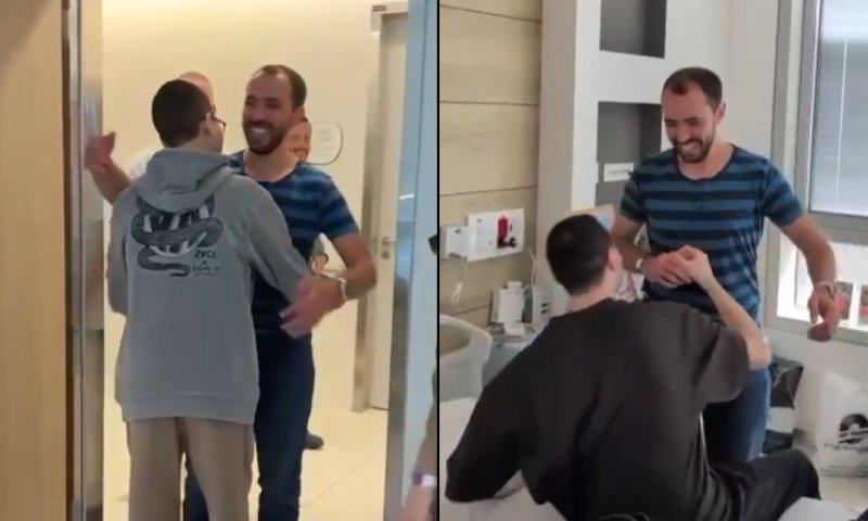 תיעוד מרגש: שורד השבי טל שהם נפגש לראשונה עם חבריו לשבי גיא גלבוע דלאל ואביתר דוד 