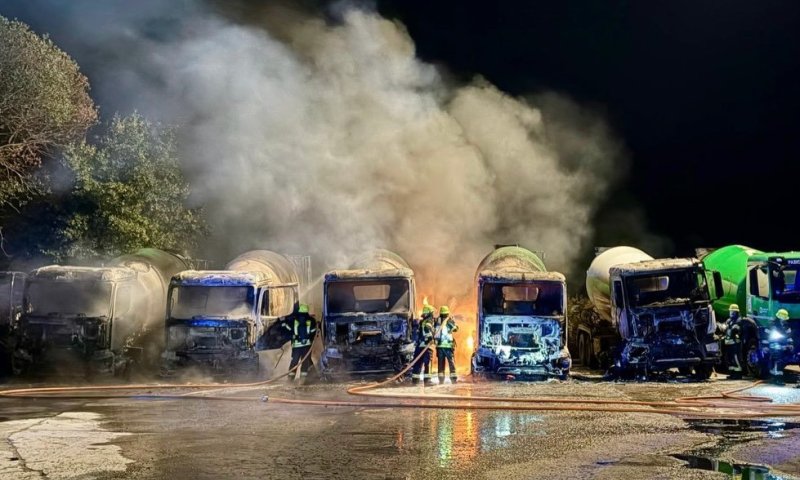 בשל פעילות החברה בישראל: ציוד ומשאיות של חברת בטון בגרמניה הוצתו