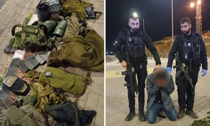 השוטרים פתחו במרדף - ואיתרו רכב שנגנב מלוחם, עם ציוד צבאי