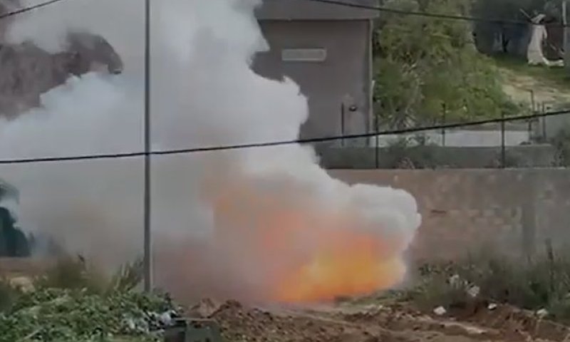 תיעוד מפיצוץ מטענים ברחבי מחנה נור א-שמס שבטולכרם